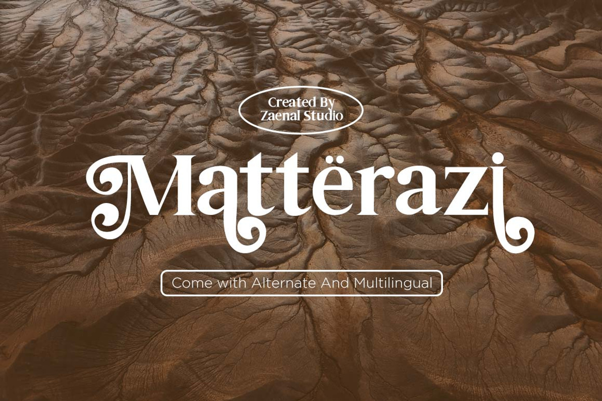Matterazi, a Serif Font by Zaenal Studio (Photo 1 of 12)