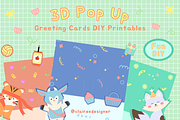 DIY 3D Greeting Cards Printables, a Card Template by Clairee Design Studio (Thumbnail 1 of 7)