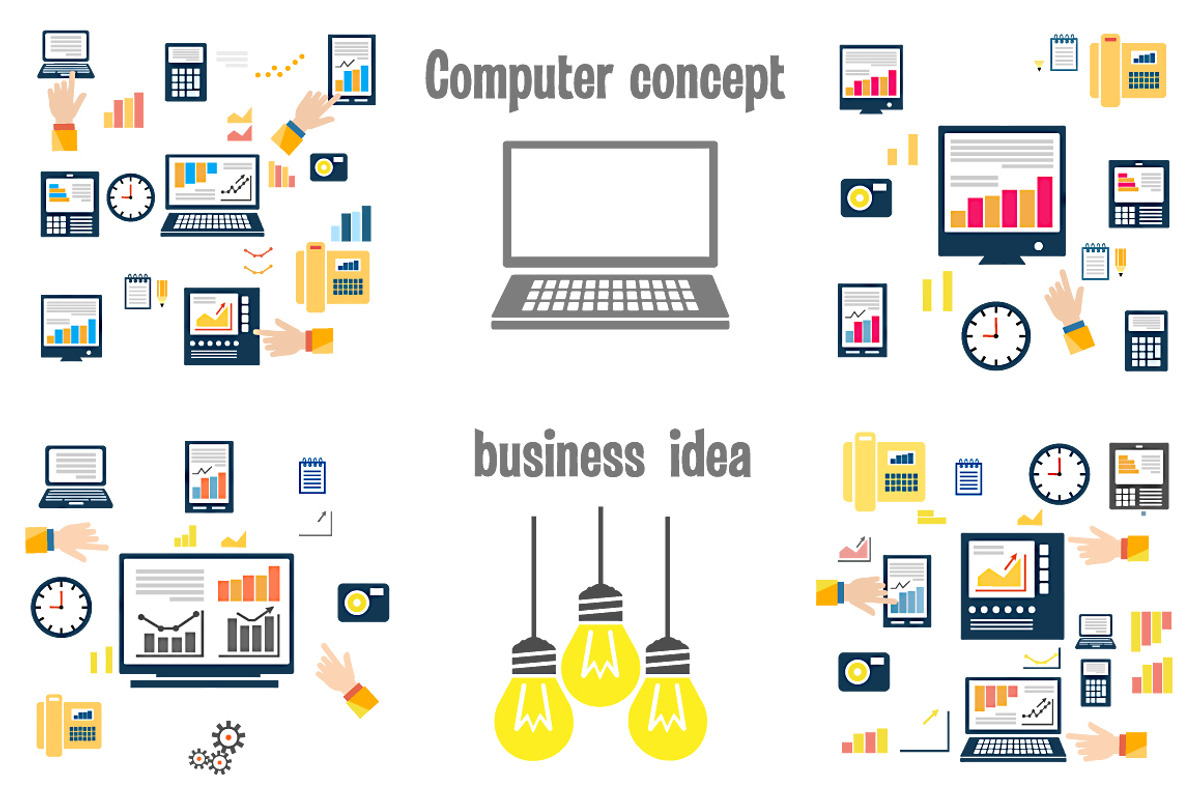 Business Laptop computer concept, an Object Graphic by AlexZeL (Photo 2 of 6)