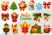 Watercolor Christmas clipart bundle, a Seasonal Illustration by LoLoArt (Thumbnail 2 of 4)
