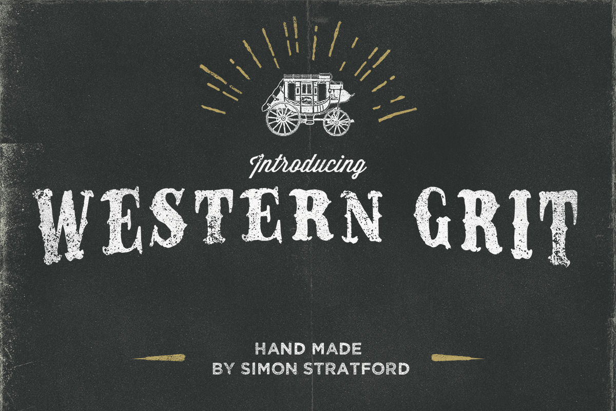 Western font Grit hand made typeface, a Font by Itsmesimon (Photo 1 of 5)