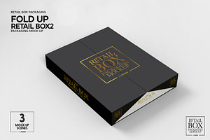 Fold Up Retail Thin Box Mockup