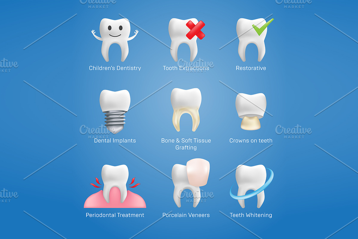 Dental Care Vector Icons set, an Emoji Icon by Rodionoff (Photo 3 of 6)
