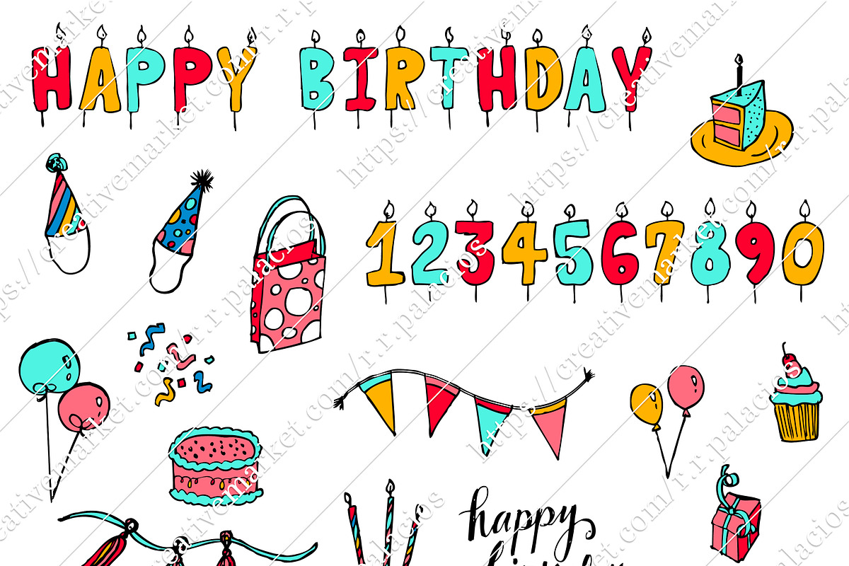 Hand Sketched Vectors - Birthday, an Illustration by r.r.palacios (Photo 4 of 4)