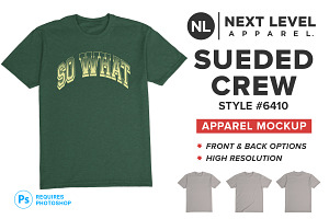 Next Level 6410 Sueded Crew Mockup