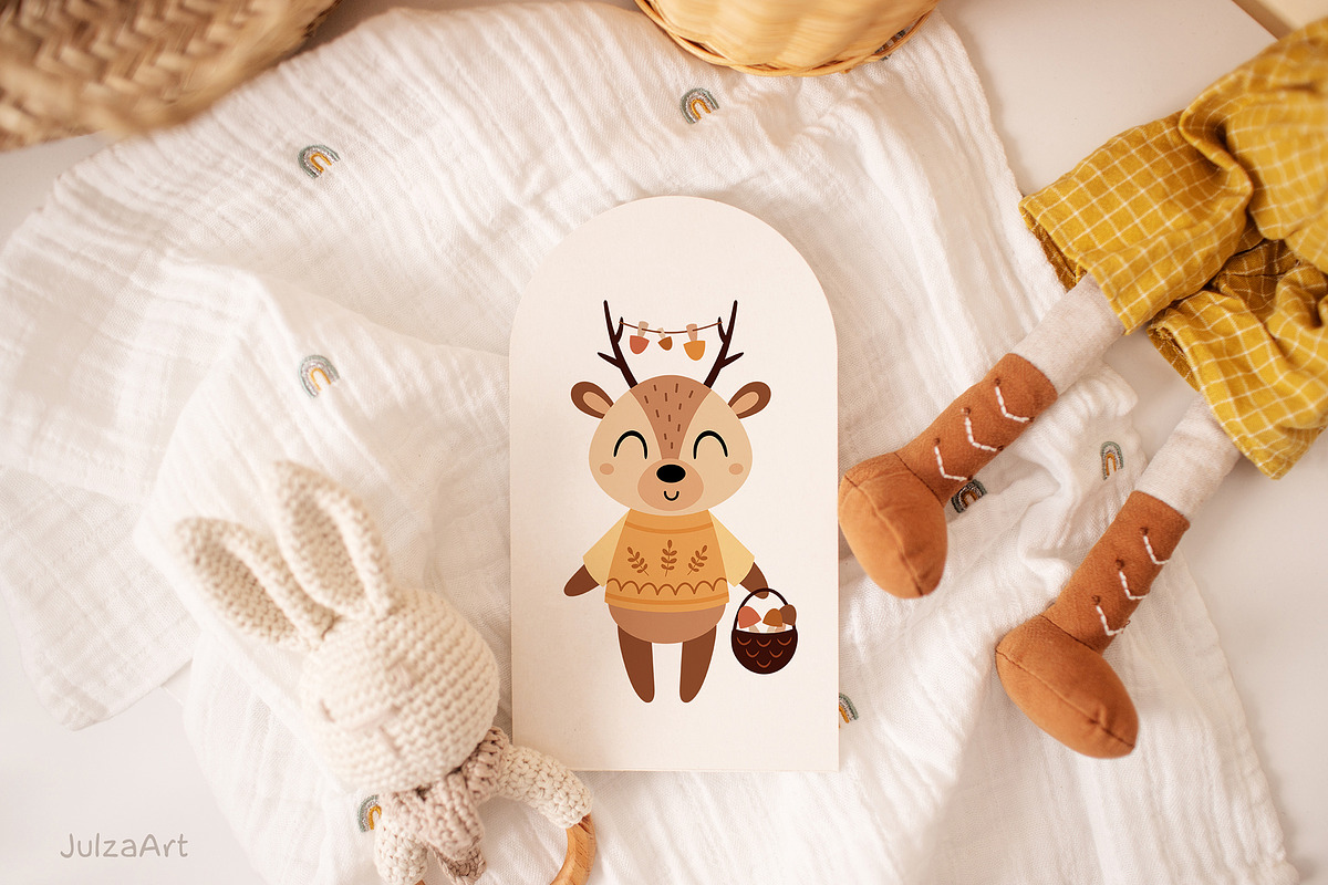 Fall animals and plants clipart, a Seasonal Illustration by JulzaArt (Photo 4 of 8)
