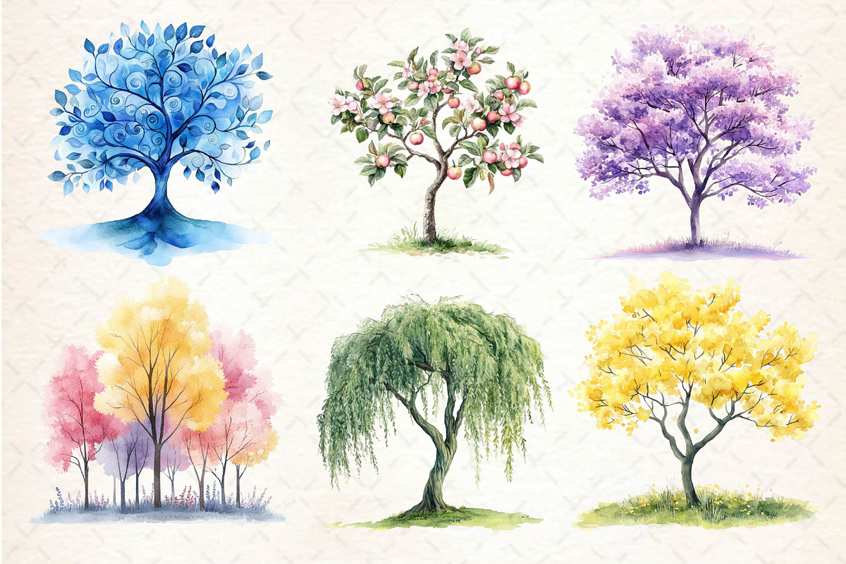Pastel Spring Trees Clipart, an Illustration by Dream Creation (Photo 5 of 5)