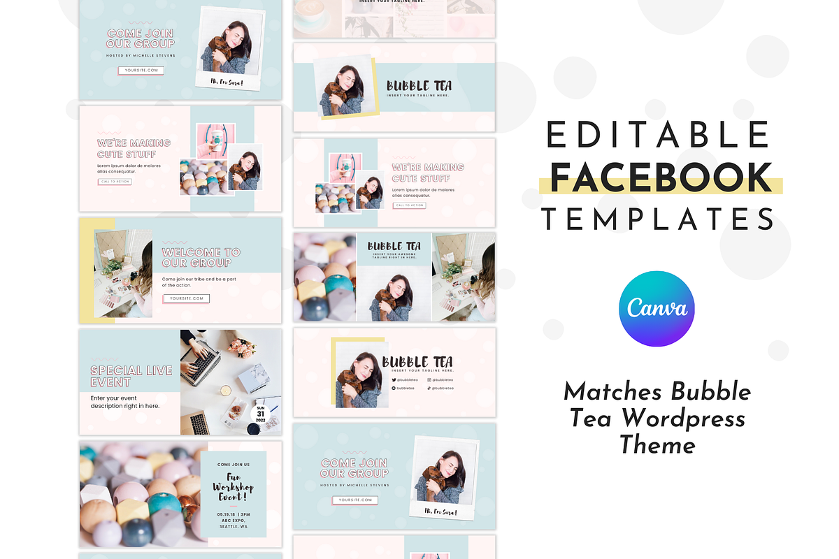 Facebook Template Blue Pastel Canva, a Social Media Template by ltsdesigns (Photo 1 of 5)