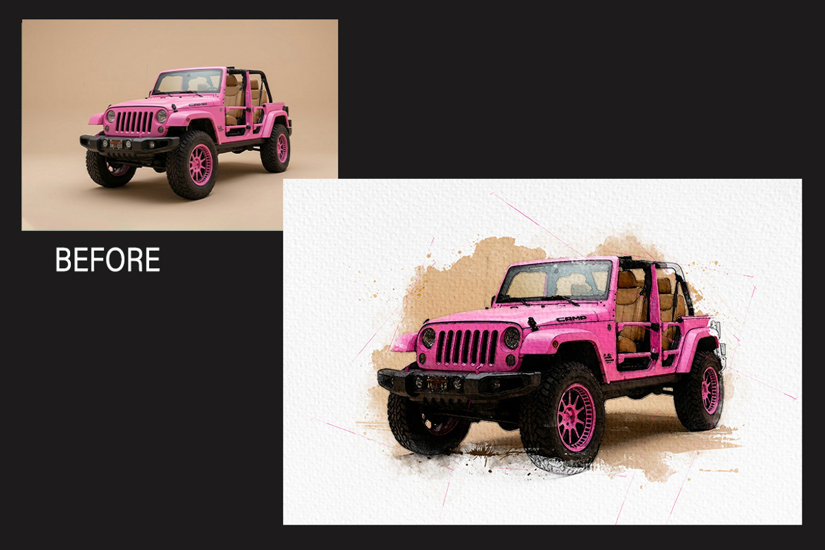 Ultimate Watercolor Car Photo Effect, an Action Add-On by 3d_model_tifotizi (Photo 7 of 7)