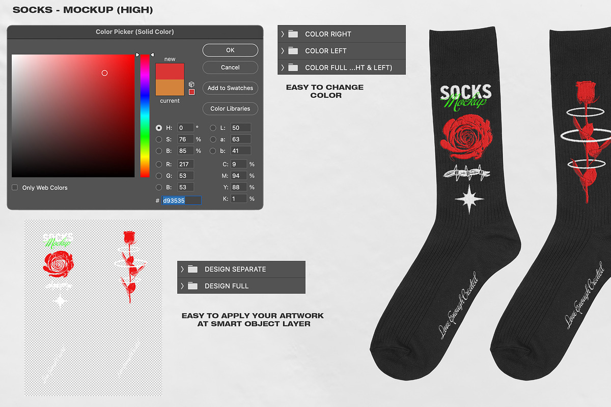 Socks - Mockup (High), a Merchandise Mockup by DaldSgh (Photo 8 of 12)