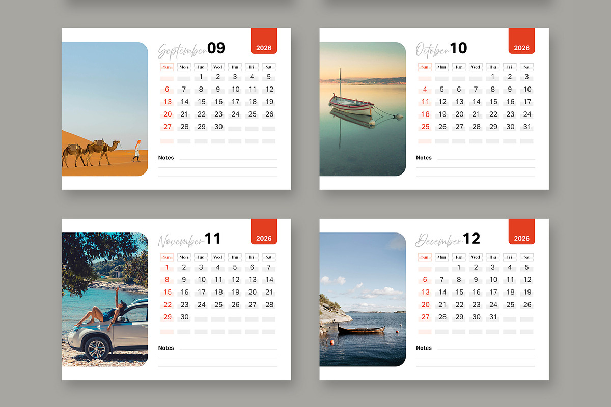 Modern Desk Calendar 2026 for Office, a Stationery Template by ContestDesign (Photo 4 of 4)