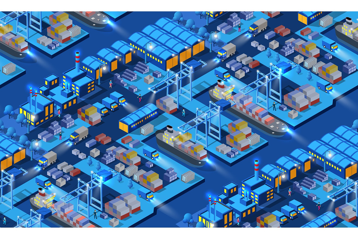 The night smart city 3D future neon, a Technology Illustration by AlexZeL (Photo 1 of 3)