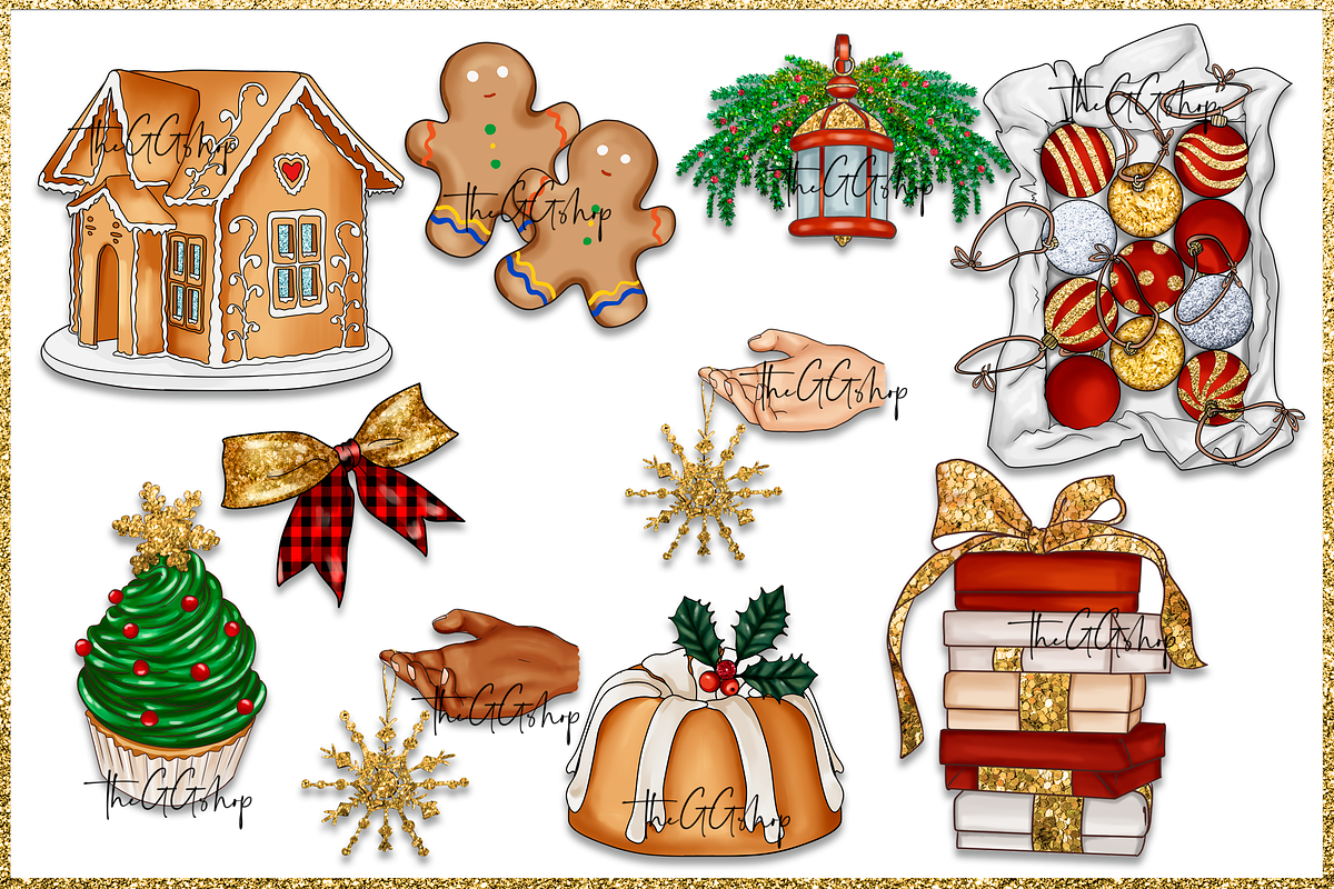 Christmas Clipart Png set, a Decorative Illustration by The GG Shop (Photo 8 of 9)