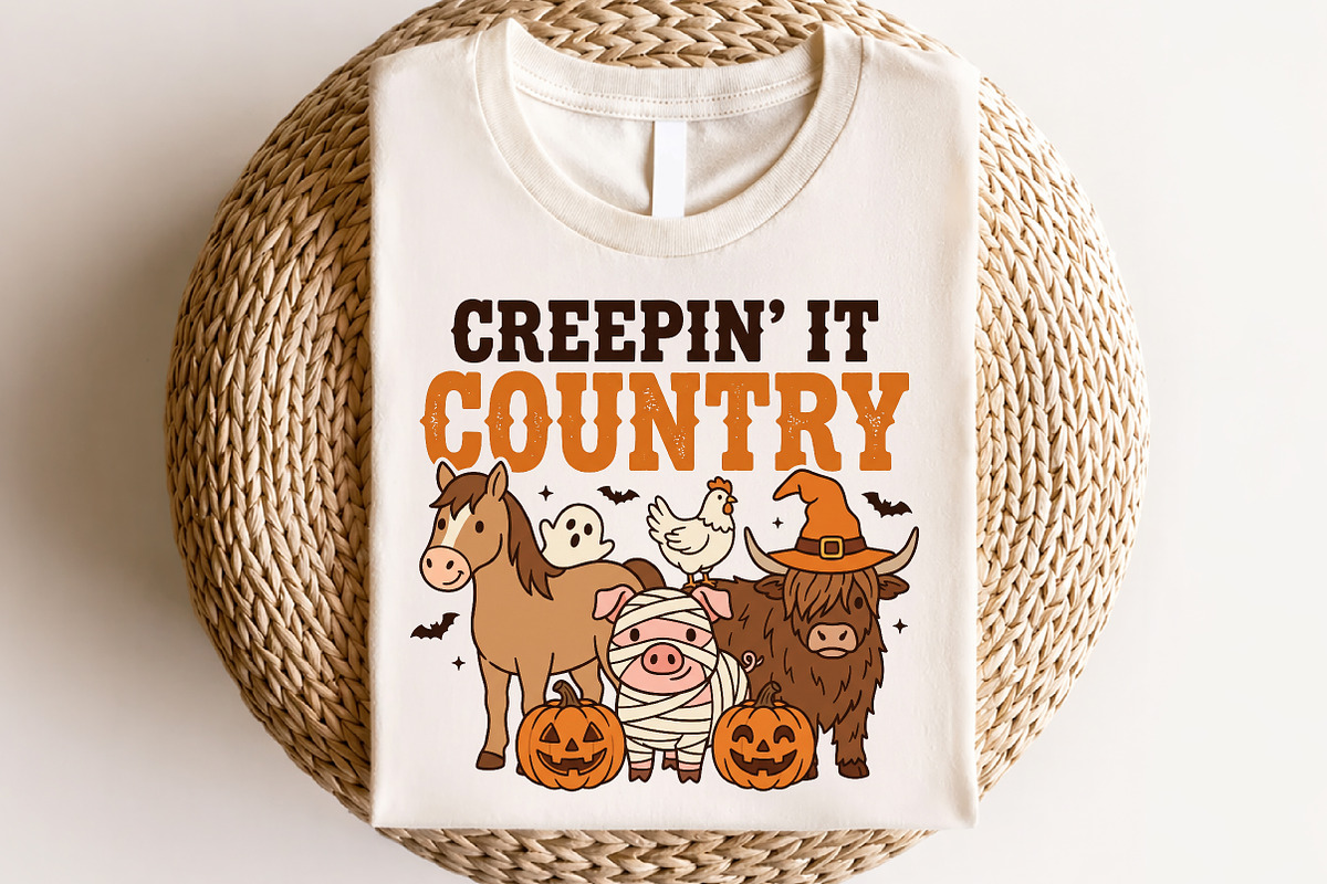 Creepin' It Country Halloween PNG, a Seasonal Illustration by CraftArtStudio (Photo 4 of 4)