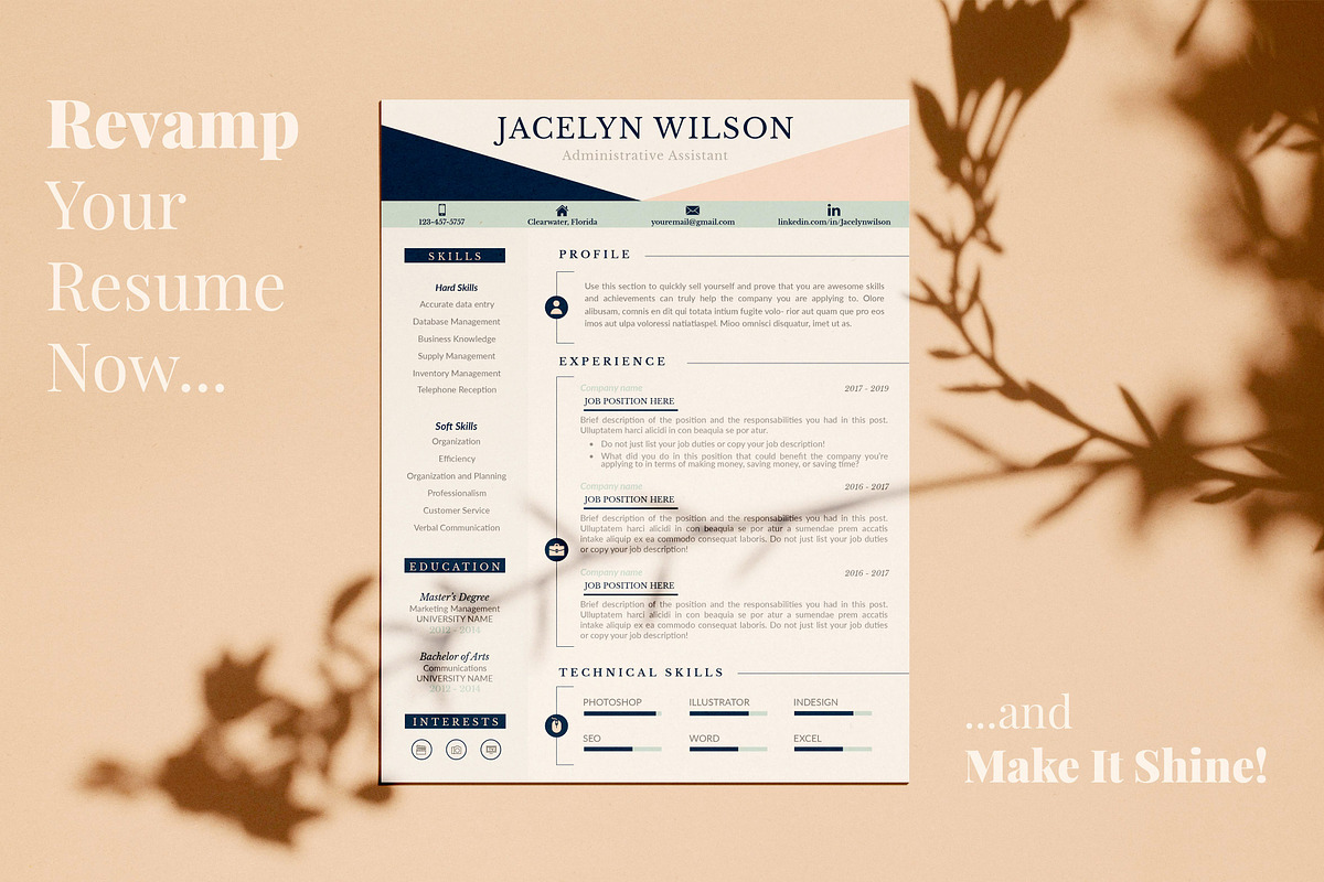 Creative Resume Example, CV Cover L., a Resume Template by HIRED Design Studio (Photo 19 of 19)