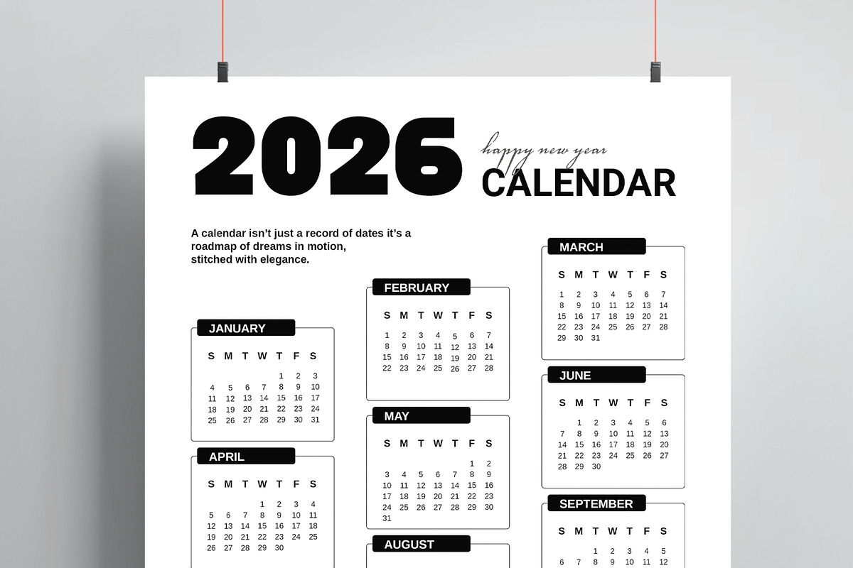 Calendar 2026 Layout Template preview 2