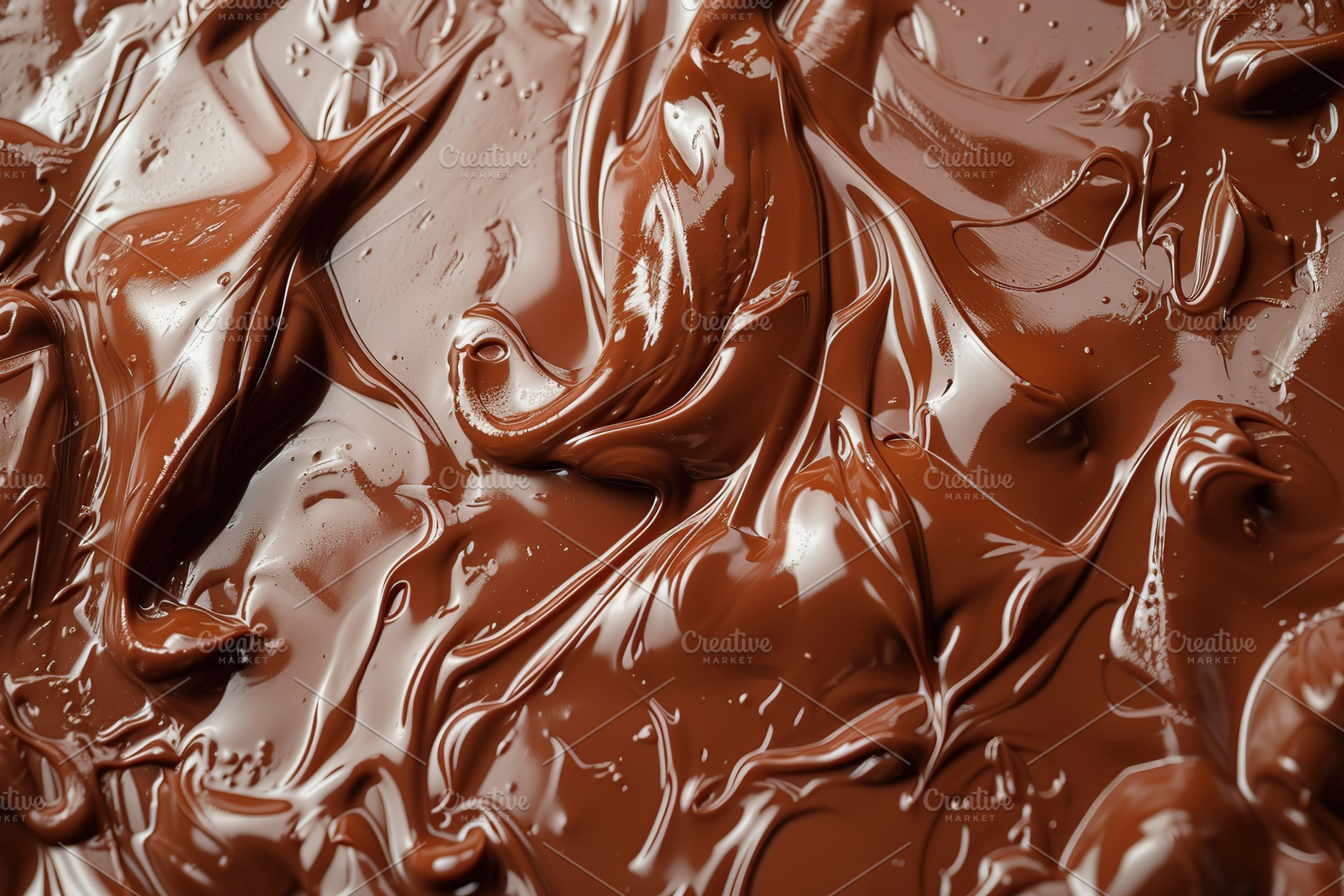 Background of sweet melted chocolate, a Food & Drink Photo by AlyaAnd