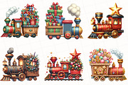 Christmas Vintage Train Clipart, an Illustration by OK Design (Thumbnail 5 of 5)