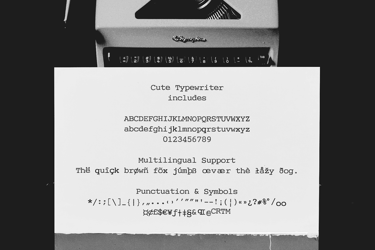Cute Typewriter SVG Font, a Serif Font by Ana's Fonts (Photo 2 of 7)