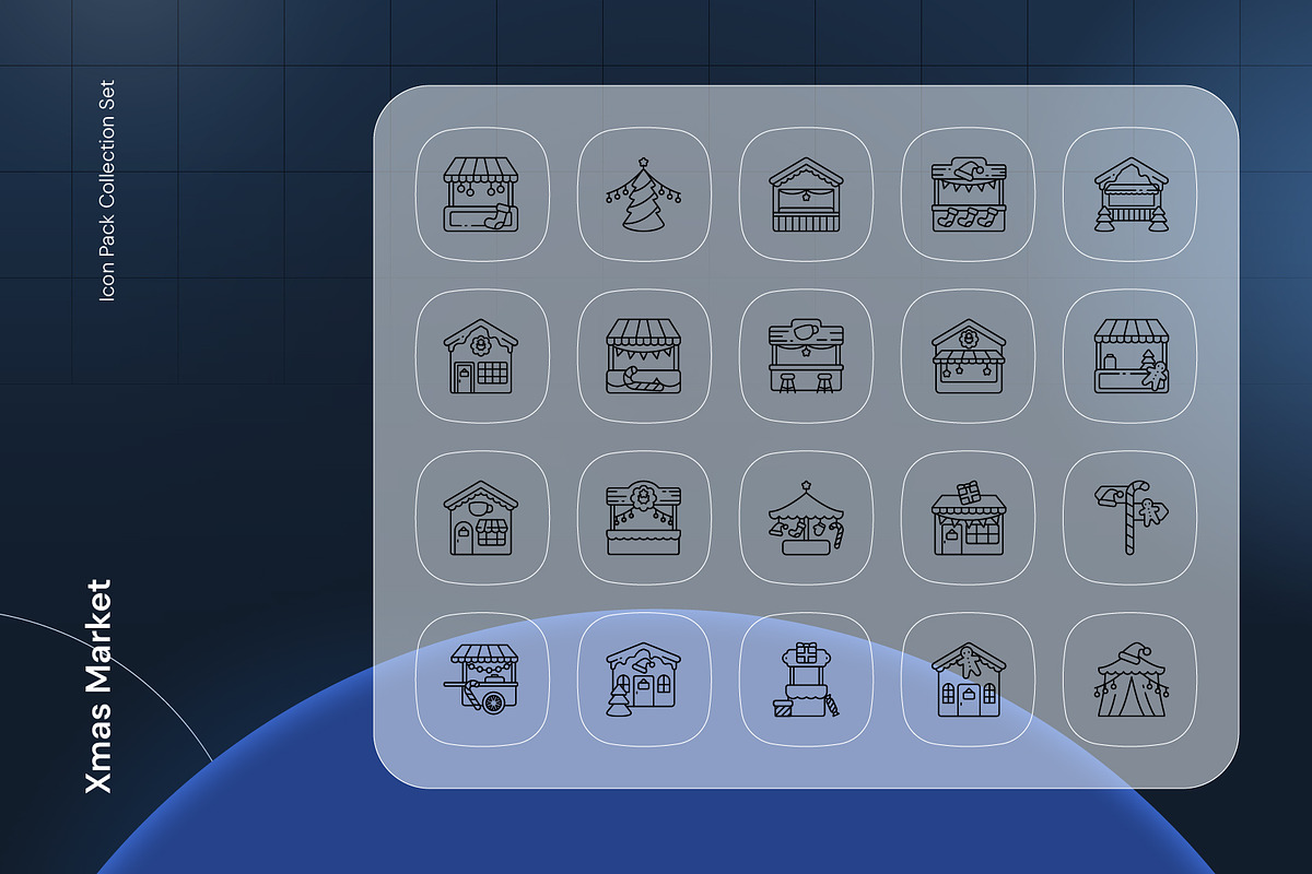 Xmas Market Icon Set, an Outline Icon by Nathaya Studio (Photo 2 of 2)