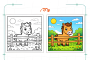 Spring Farm Life Coloring Book Adult, a Decorative Illustration by Ink Gallery (Thumbnail 3 of 9)