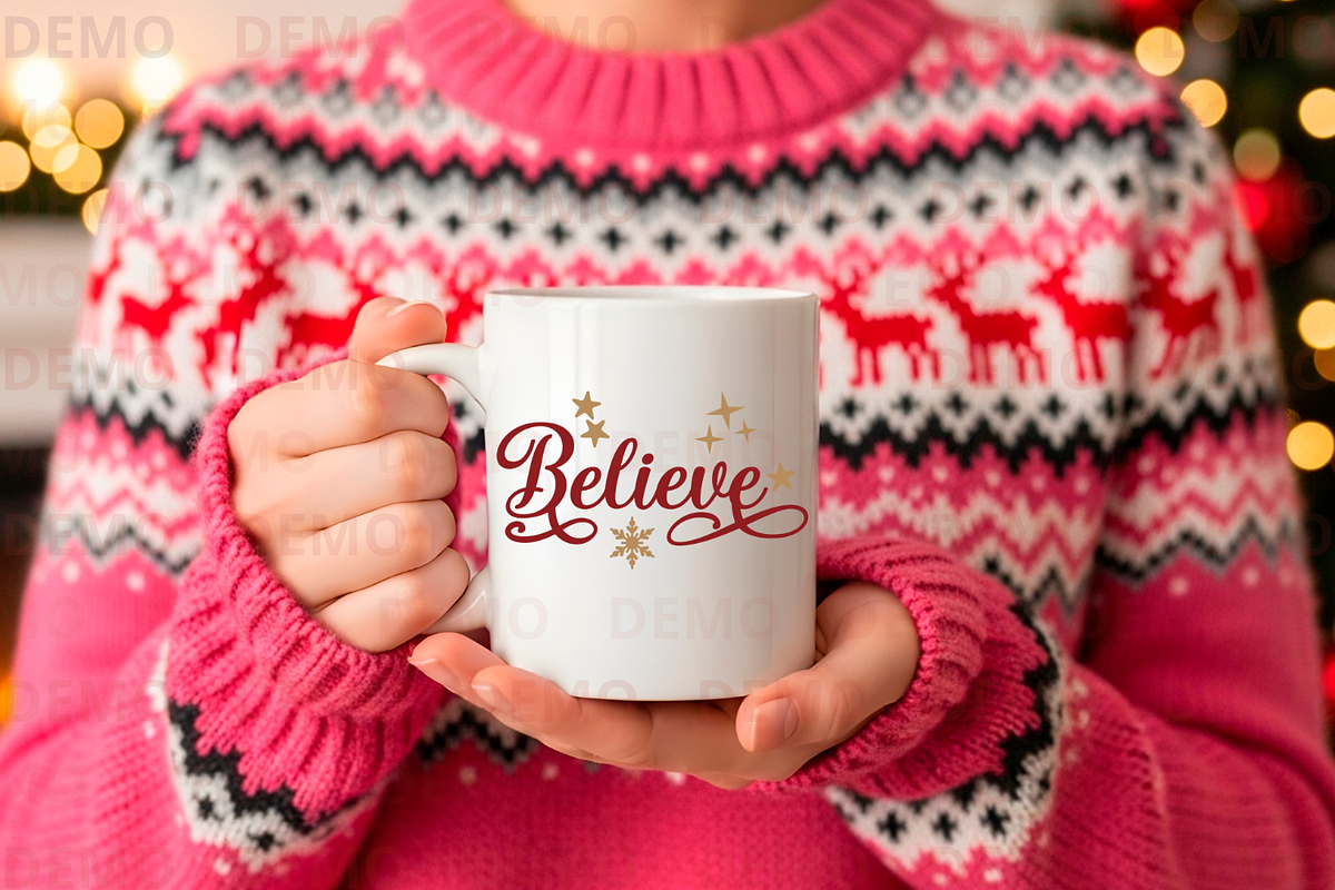 Cozy Christmas Mug Mockup 11oz, a Cups & Container Mockup by animatizmagix (Photo 2 of 4)