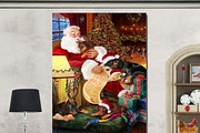 Christmas Santa Doberman Dog Art, an Animal Illustration by Art Paradise Studios (Thumbnail 2 of 3)