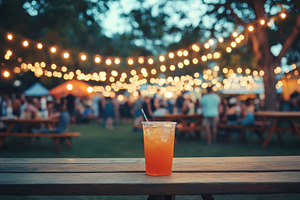 Outdoor festival with vibrant lights, a Photo by Iftikhar Alam