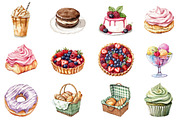 Watercolor Sweets Clipart Bundle, an Illustration by CitraGraphics (Thumbnail 2 of 5)