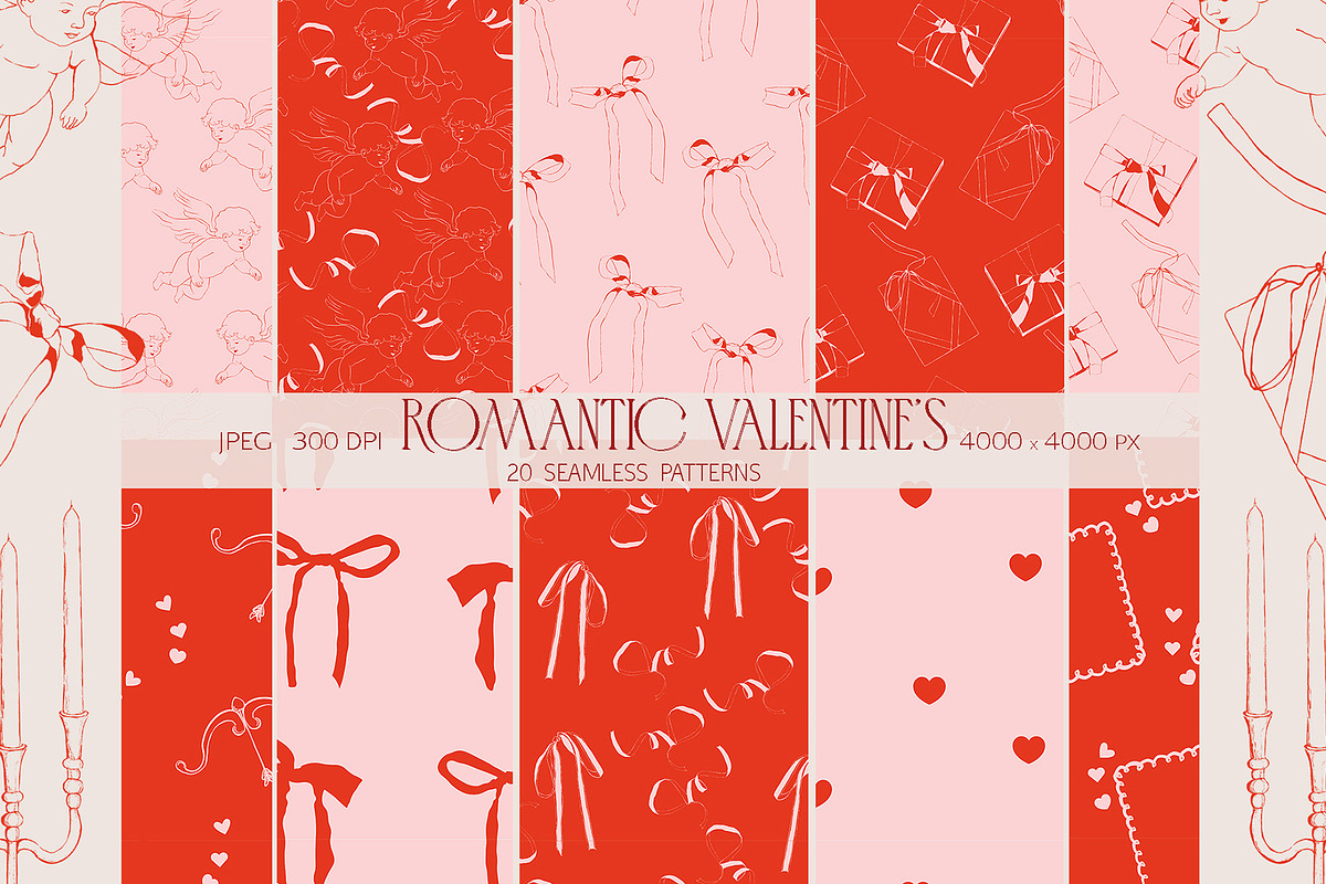 Valentine's patterns.Elegant Cards, a Decorative Illustration by NatalieArtsDenysenko (Photo 1 of 7)