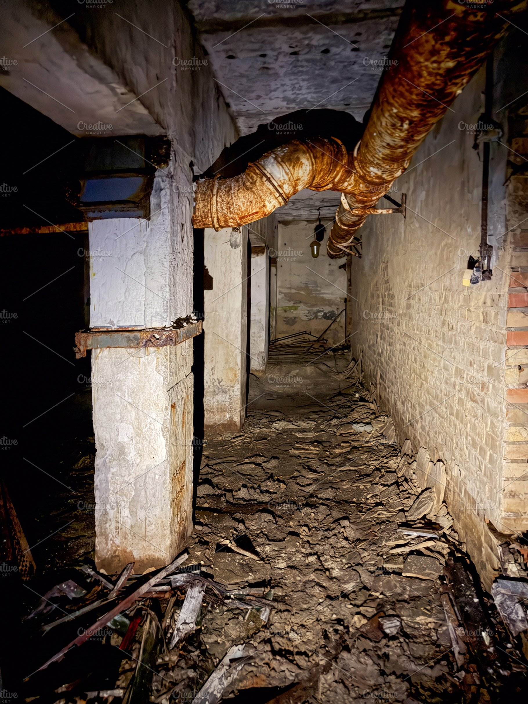 Corridor in underground bunker, an Architecture Photo by Vapi