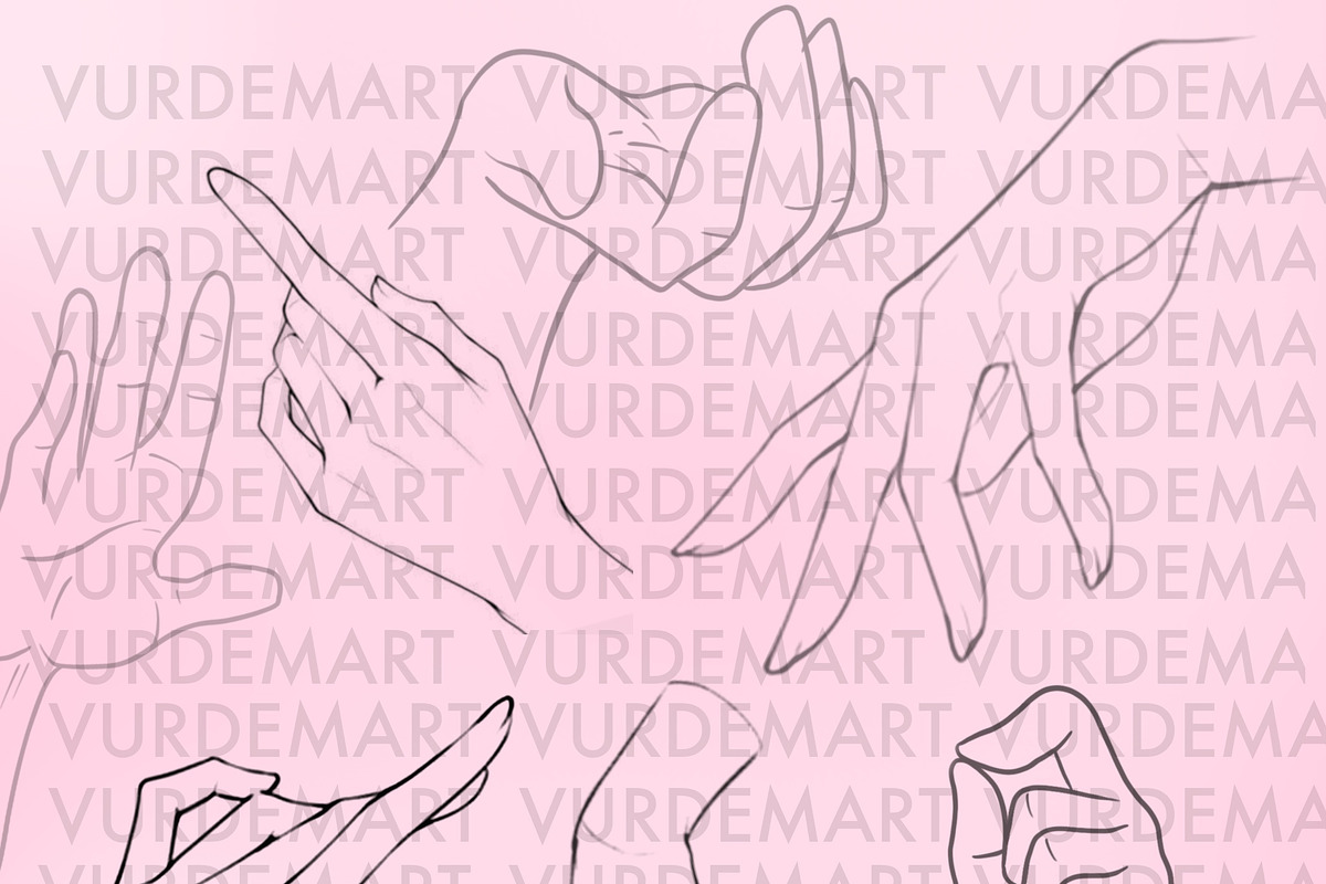 Procreate hands stamps, a Brush Add-On by vurdembrushes (Photo 3 of 3)