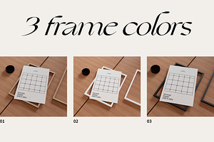 Close-Up Frame Mockup In 3 Colors