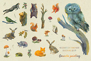 Autumn in the forest. Art set, an Animal Illustration by Shusha Guna Art (Thumbnail 2 of 12)