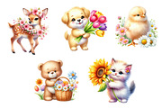 Watercolor Spring Animals Clipart, an Illustration by Dream Creation (Thumbnail 7 of 7)