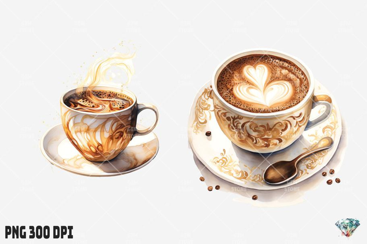Hot Coffee Watercolor, an Illustration by Gemstone (Photo 5 of 12)