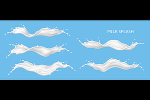Milk cream yogurt wave splash, a Food Illustration by Buch&Bee