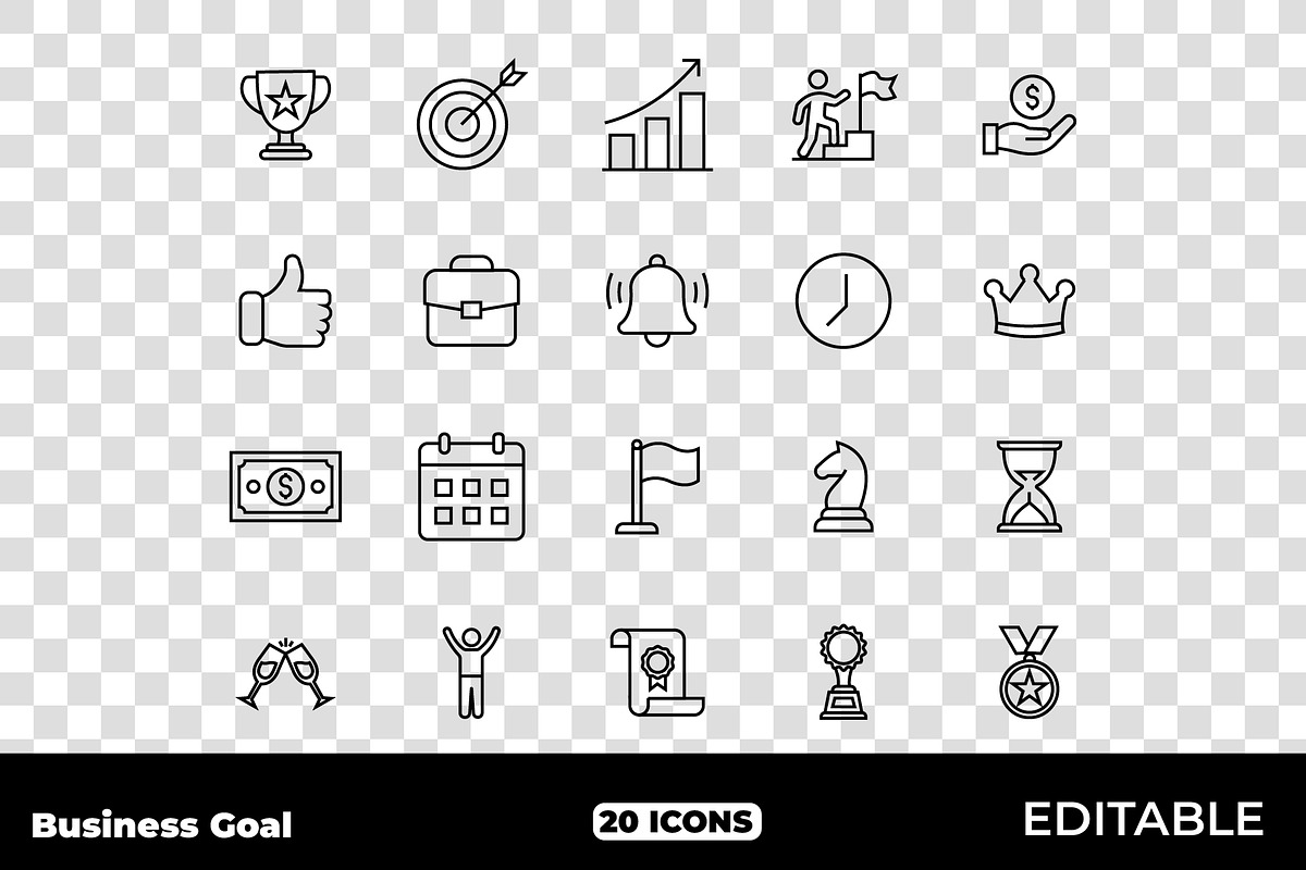 Business Goal Success Achievement, an Outline Icon by Unique Design Team (Photo 2 of 3)