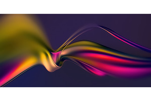 Vibrant Abstract Wave Flows in, an Illustration by BazziBa♥
