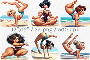 Quirky Yoga Girl Clipart Bundle., a Healthcare Illustration by GalaDesign03 (Thumbnail 2 of 6)
