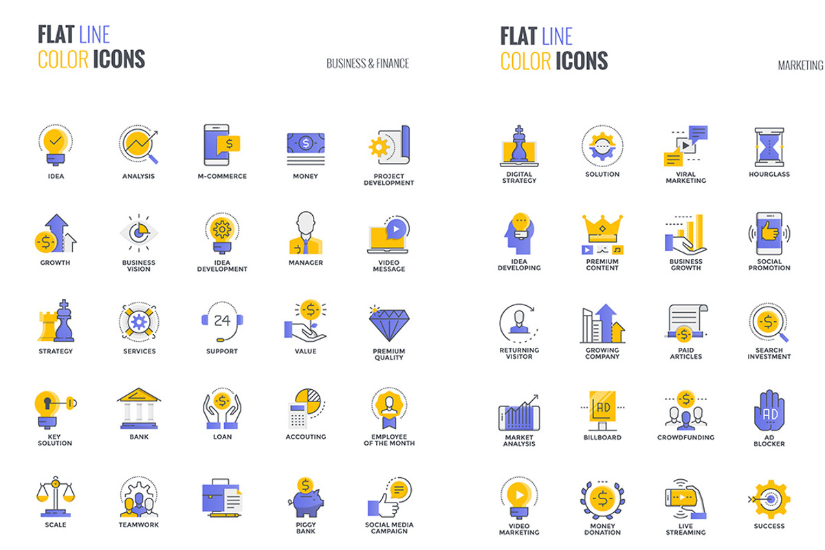 Set of flat smooth gradient icons, an Icon by Creative Graphics (Photo 5 of 12)