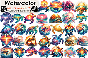 Sunset Sea Turtle Sublimation, an Illustration by Black Bird Studio