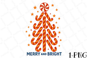Merry and Bright Tree PNG, an Illustration by DreamPrint404