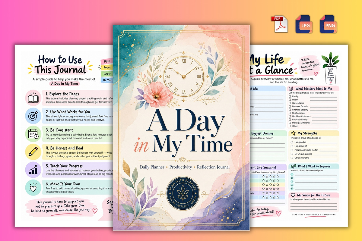 A Day in My Time, a Stationery Template by Designmela01 (Photo 3 of 6)