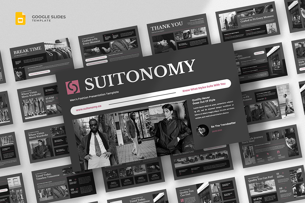 Men's Fashion Google Slides Template, a Presentation Template by fluffstudio (Photo 1 of 4)