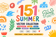 Summer Illustrations & Doodles Set, a Seasonal Illustration by Oktyabr (Thumbnail 1 of 10)