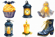 Watercolor Yellow Halloween Clipart, an Illustration by Craft Nest (Thumbnail 3 of 6)