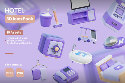 Hotel 3D Icons