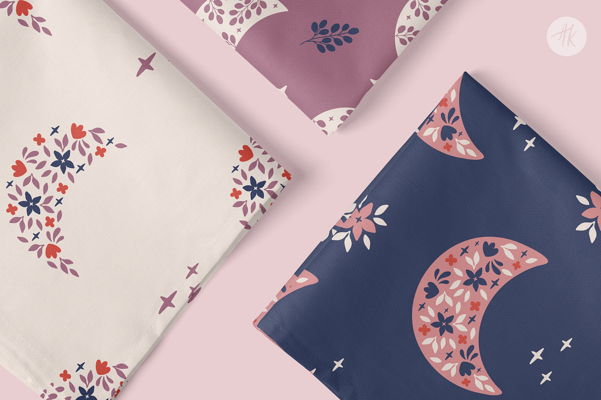 Floral Moons Celestial Vector Set, an Object Graphic by Alena Koval (Photo 15 of 16)