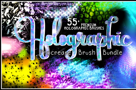 55+ Holographic Procreate Brushes